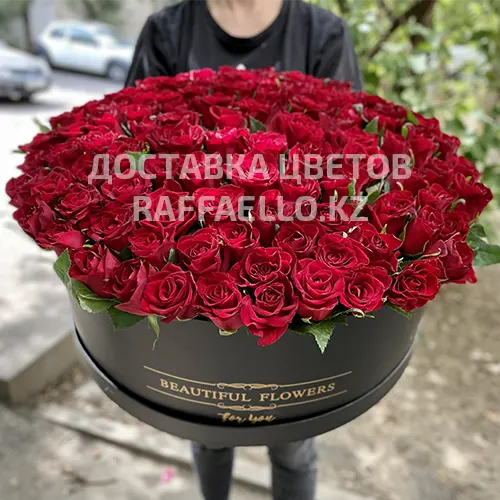 Купить Большая Коробка Из 101 Красной Розы