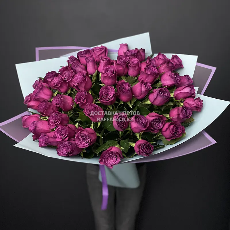 Купить Букет Из 51 Фиолетовых Роз 50 См