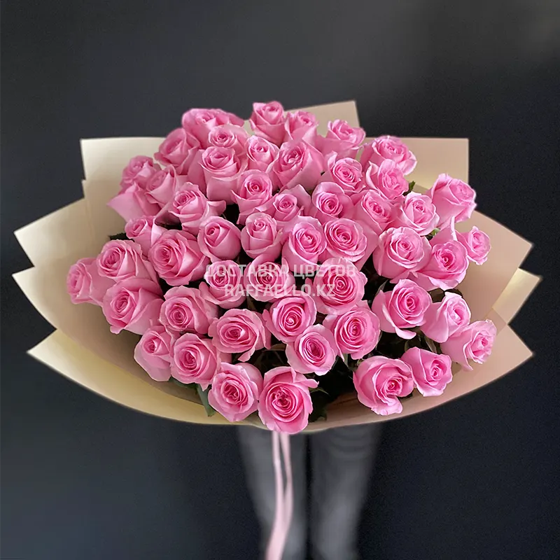 Купить Букет #2 51 Розовая Роза 50 См